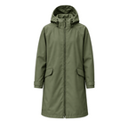 Water-Reactive Botanical Long Raincoat — Olive
