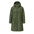 Water-Reactive Botanical Long Raincoat — Olive