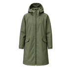 Water-Reactive Botanical Long Raincoat — Olive