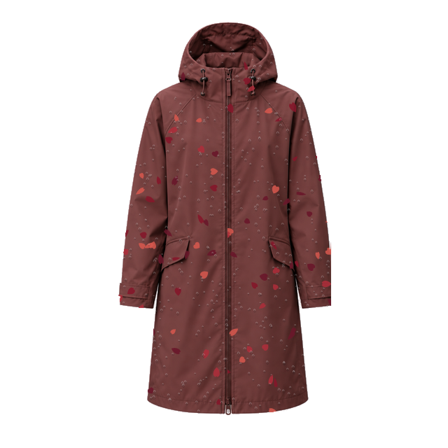 Imperméable long à pétales réactif à l'eau — Bordeaux
