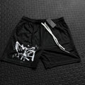 Stylowe vintage casualowe krótkie spodenki z siateczki w stylu streetwear z grafiką anioła