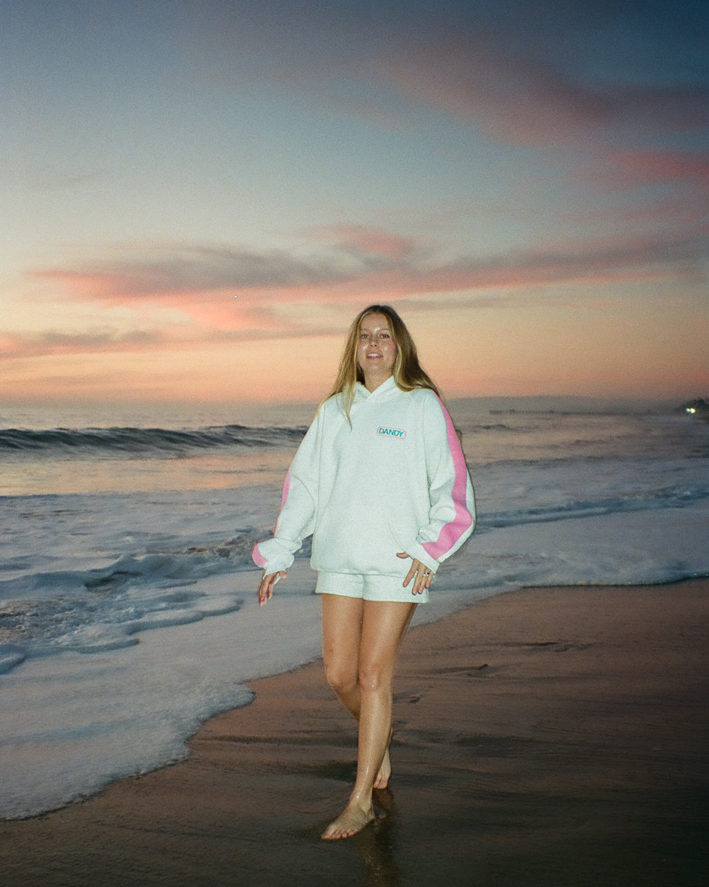 Oversized luxe hoodie Pink Stripe