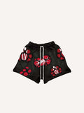 Shorts à taille cordon avec imprimé graphique en trompe-l'œil