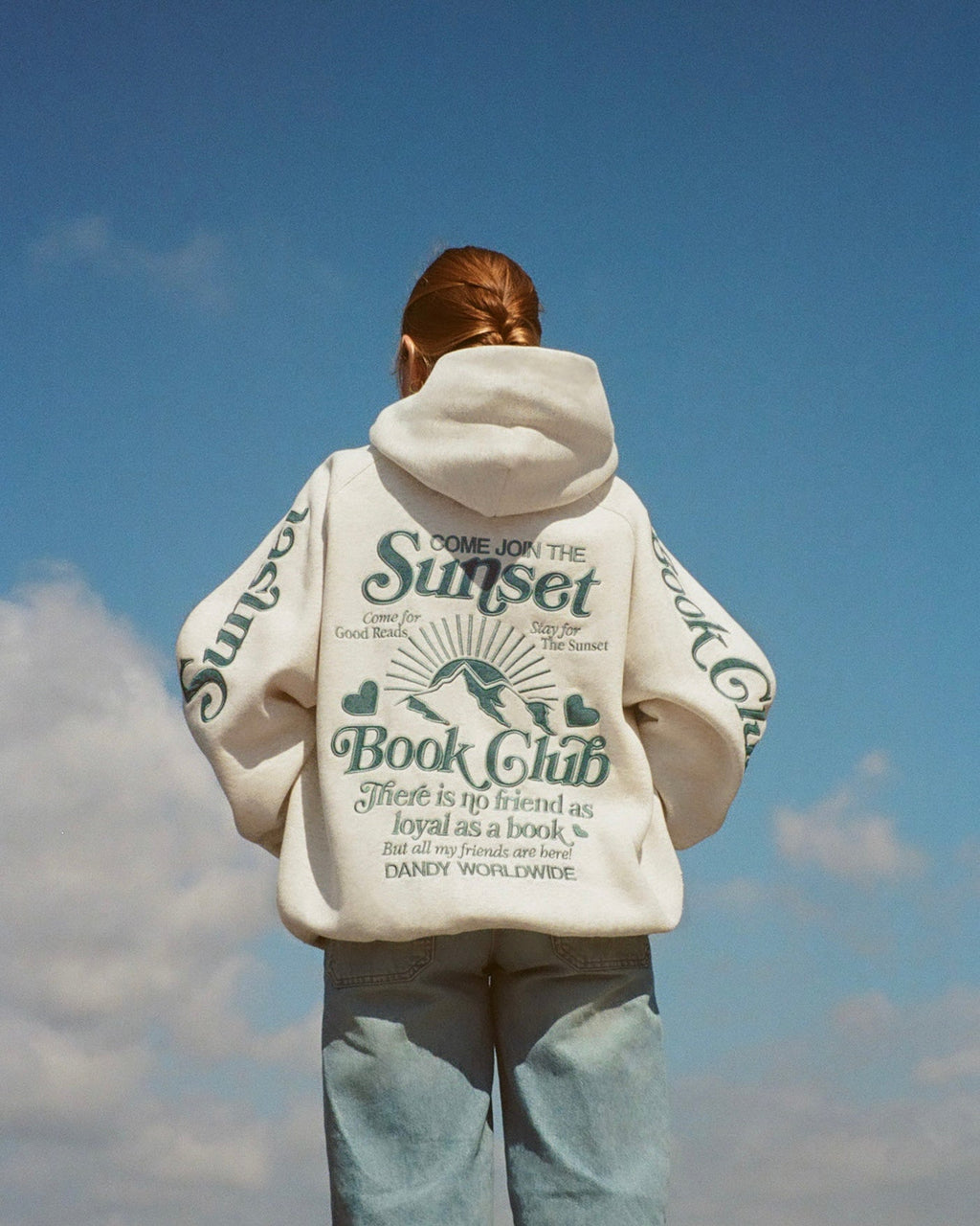 "Book Club" Oversized Lux Hoodie in Heather Gray and Blue