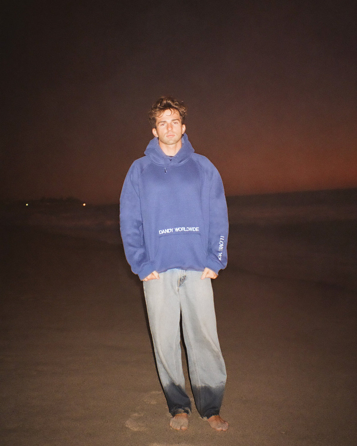 Sweat à capuche oversize « Words of Affirmation » en bleu
