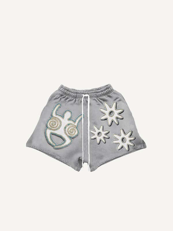 Shorts à cordon de serrage avec imprimé décalcomanie graphique et personnage