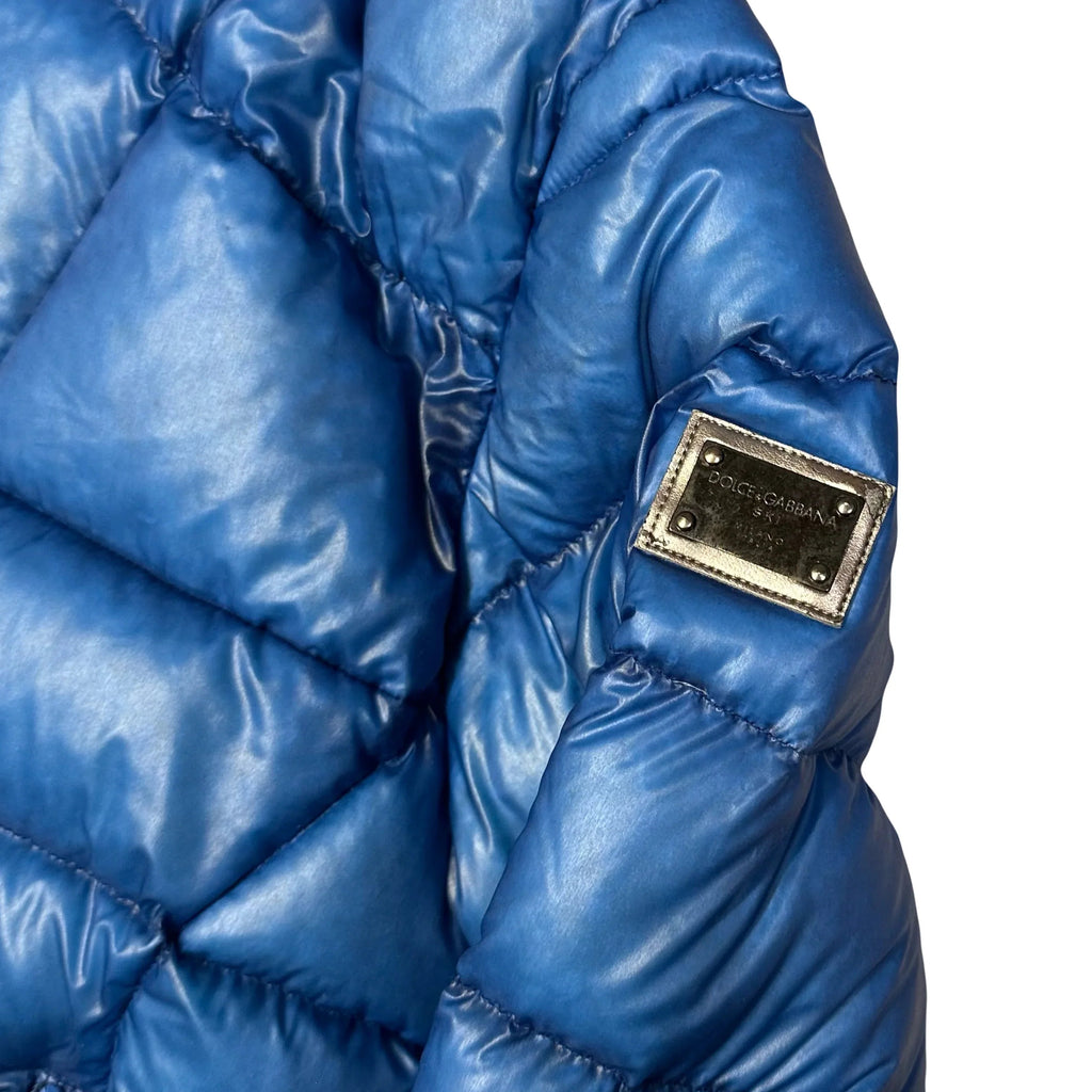 Final Sizes: Square Stitch Puffer Jacket In Blue