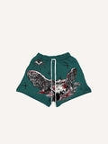 Shorts mit Kordelzug und Grafik-Print (Figur, Flügel, Auge, Wolke)
