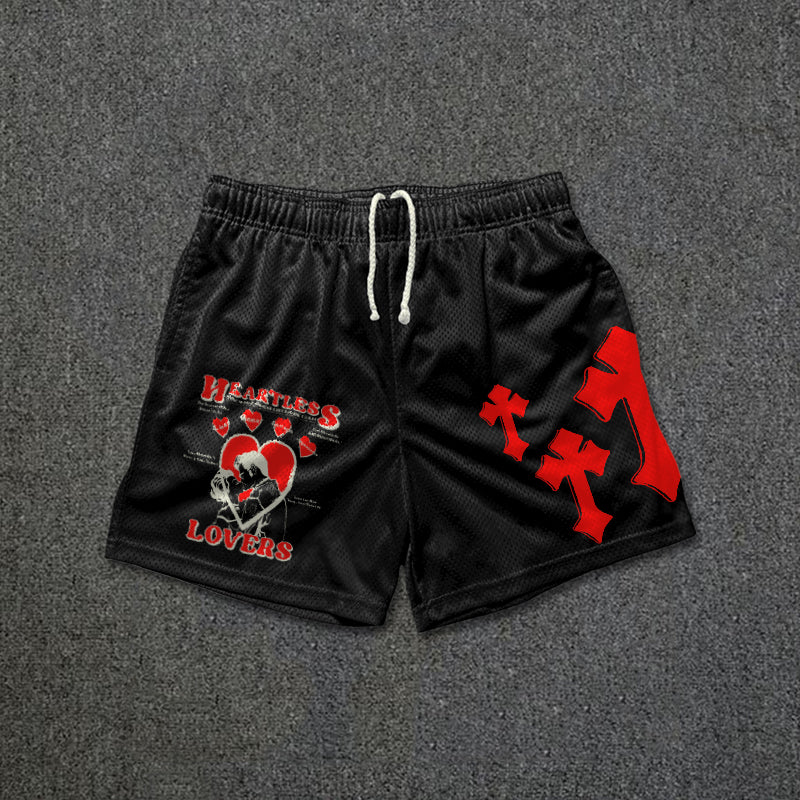 Heartles Lovers Printed Casual Mesh Shorts