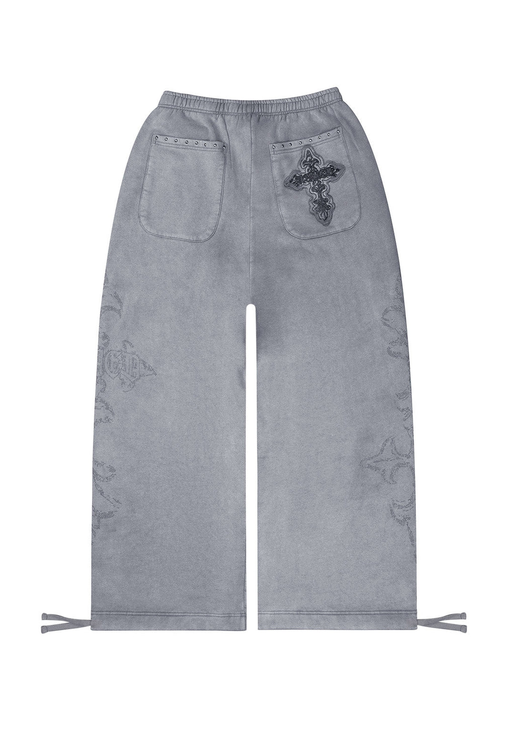 PANTALONI DELLA TUTA OVERSIZE BORCHIATI FERAL GRIGIO LAVATO
