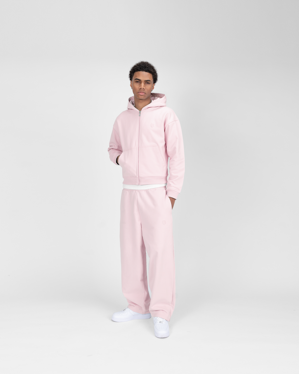 PANTALON DE JOGGING ZIPPÉ SU - ROSE