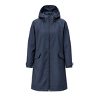 Water-Reactive Ripple Long Raincoat — Navy