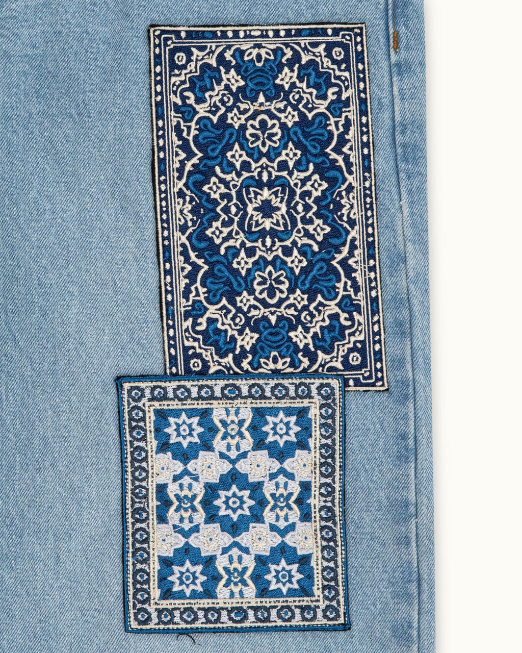 Tapis en patchwork de jean