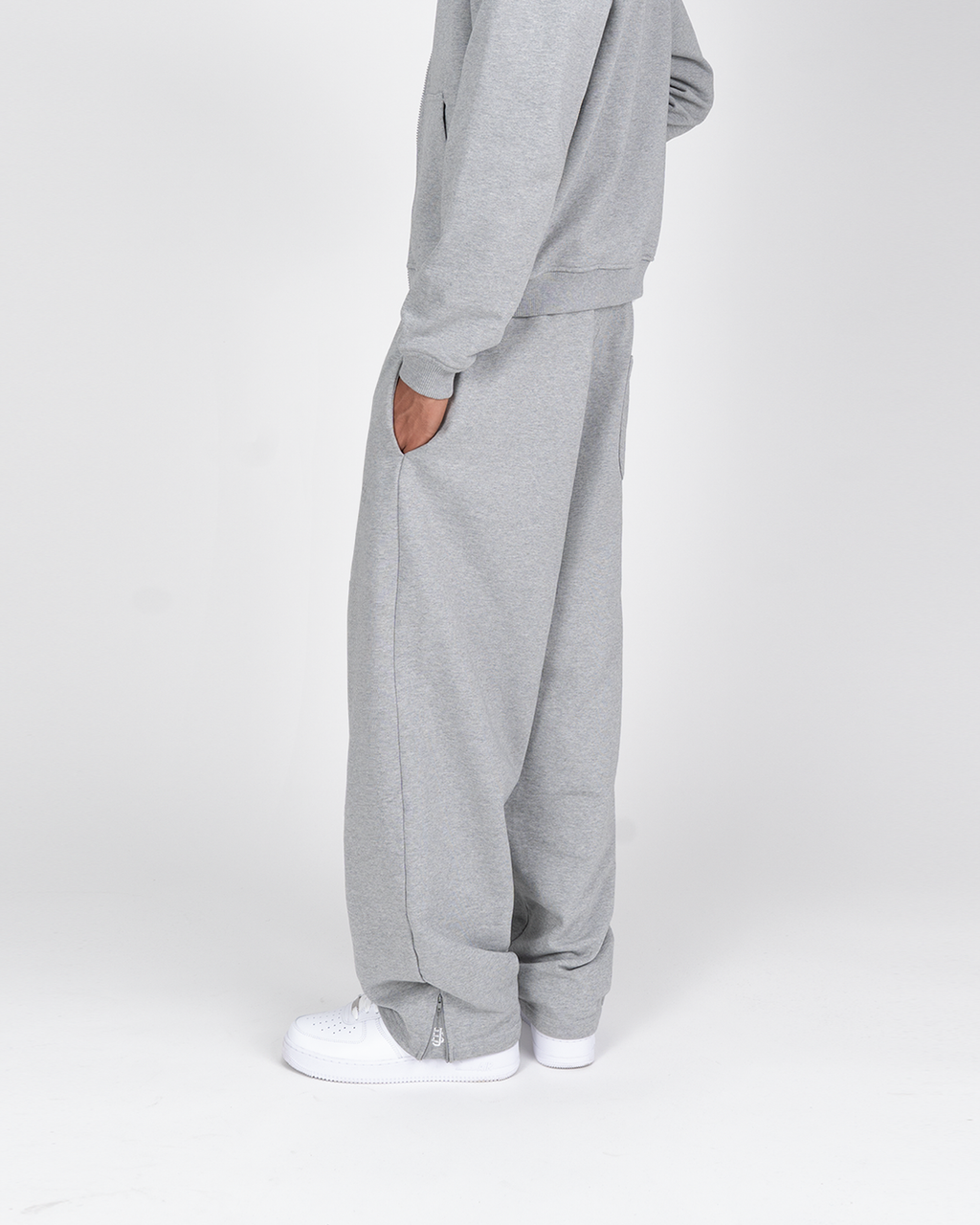 PANTALON DE JOGGING ZIP SU - GRIS