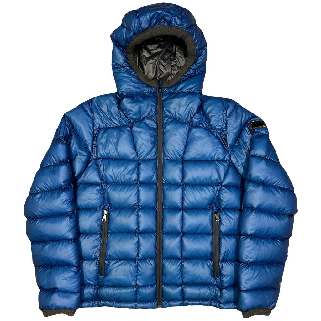 Final Sizes: Square Stitch Puffer Jacket In Blue