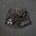 Isaiah 41:10 Kreuz-Print Grafik Lässige Herren-Mesh-Shorts