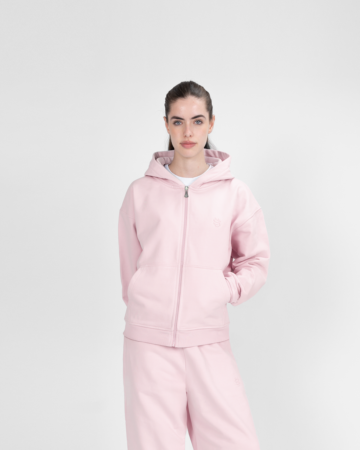 FELPA CON CERNIERA SU - ROSA