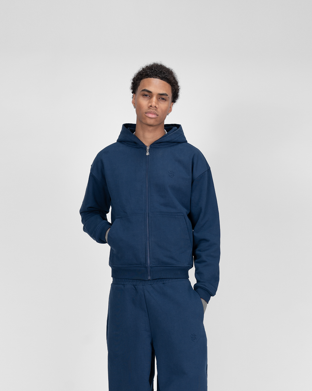 Sudadera con cremallera - azul marino