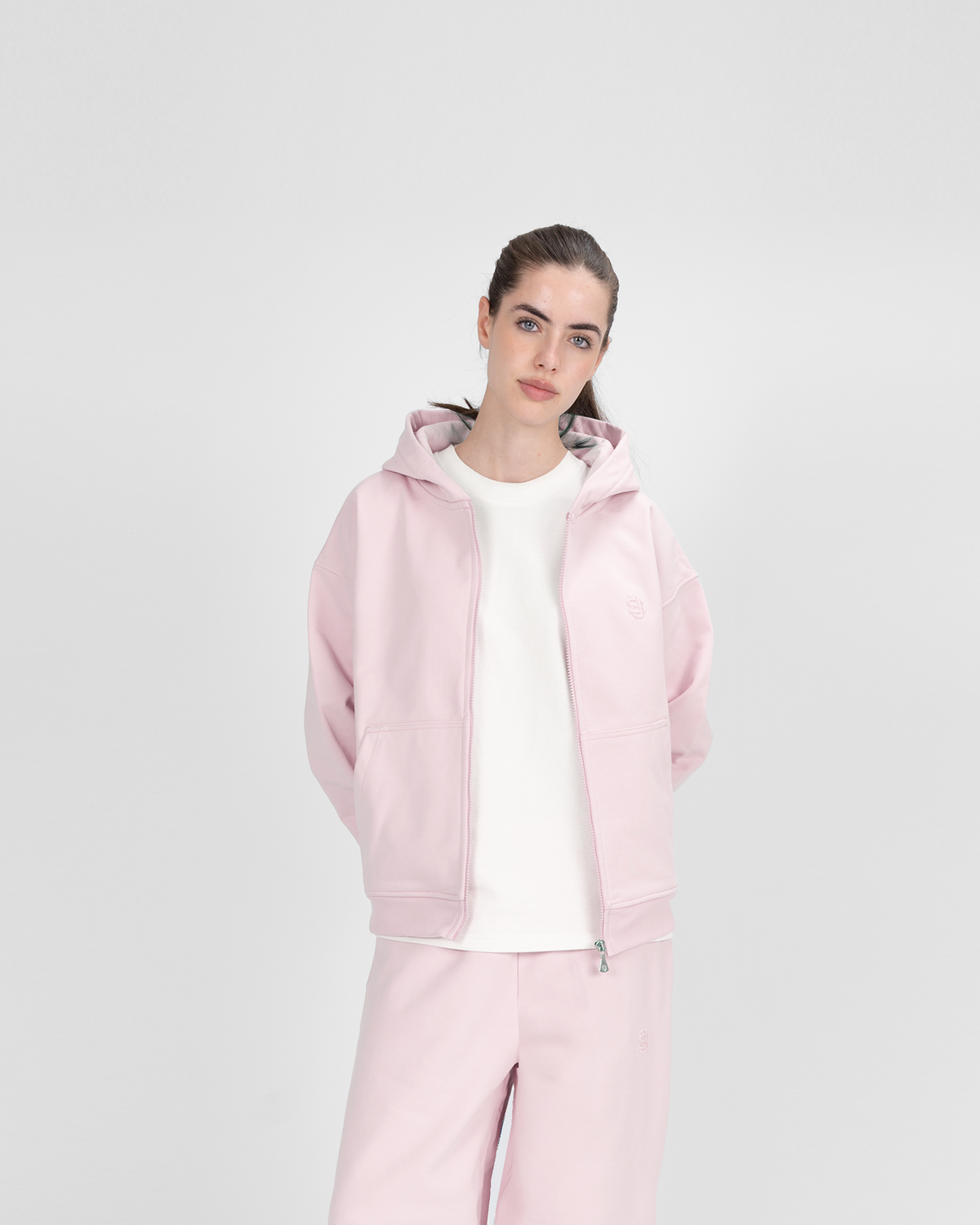 FELPA CON CERNIERA SU - ROSA