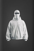 FELPA CON CAPPUCCIO CON ZIP “LIGHTNING” BIANCA