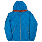 Final Sizes: Diamond Stitch Reversible Puffer Jacket In Blue & Orange