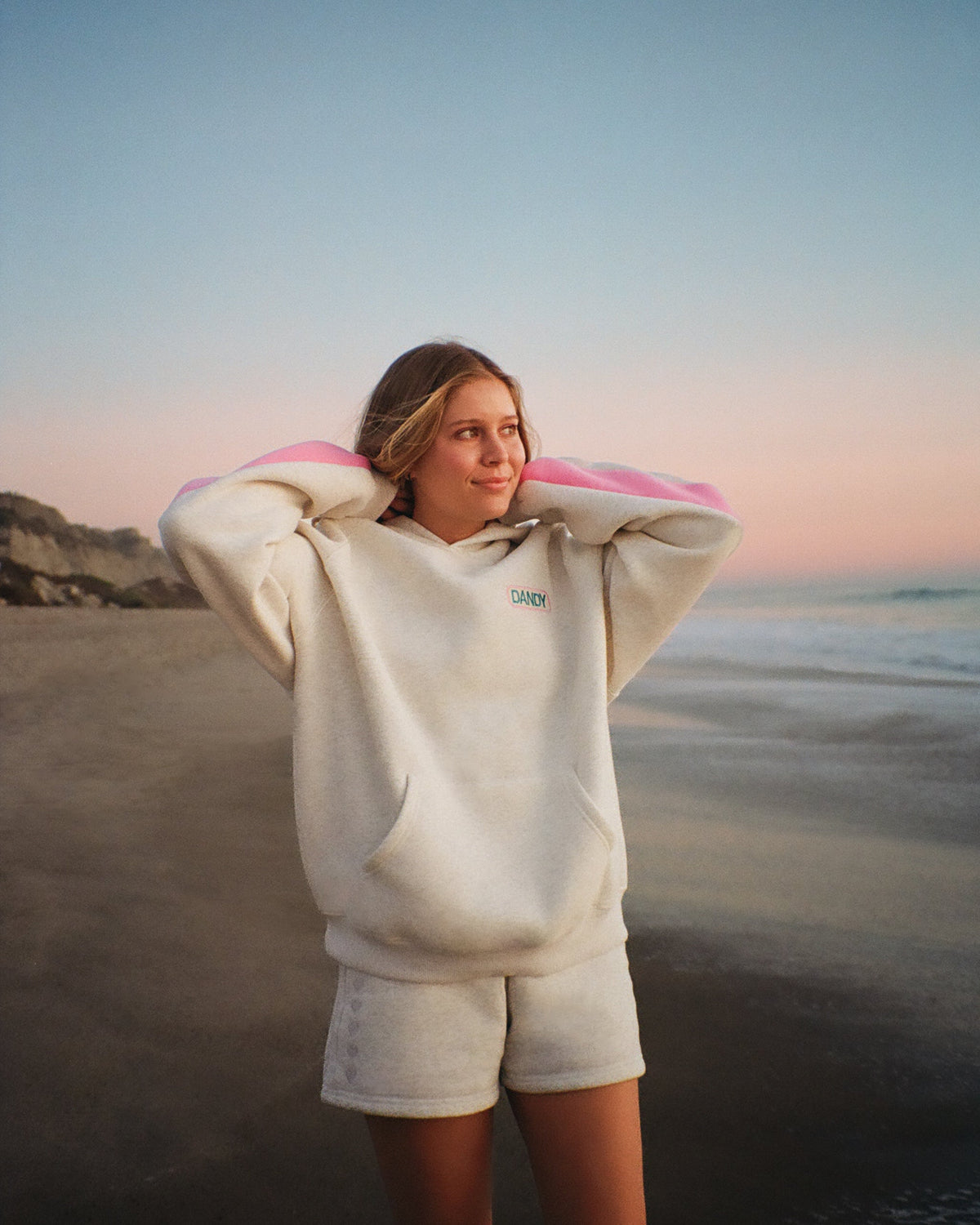Oversized luxe hoodie Pink Stripe