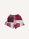 Shorts mit Colorblock-Paisley-Muster und Kordelzug in der Taille