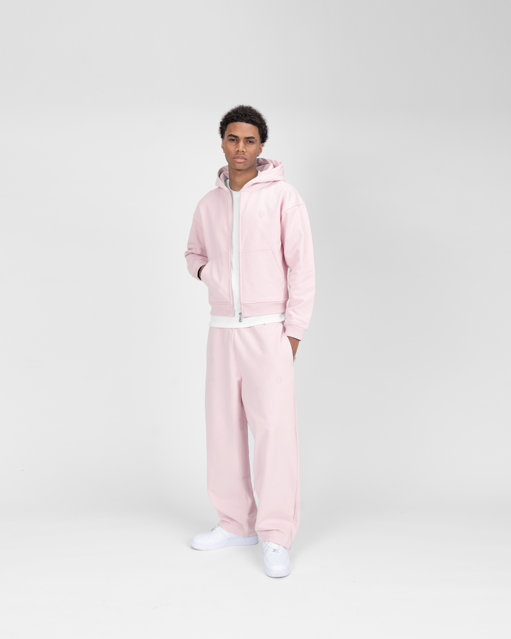 PANTALON DE JOGGING ZIPPÉ SU - ROSE