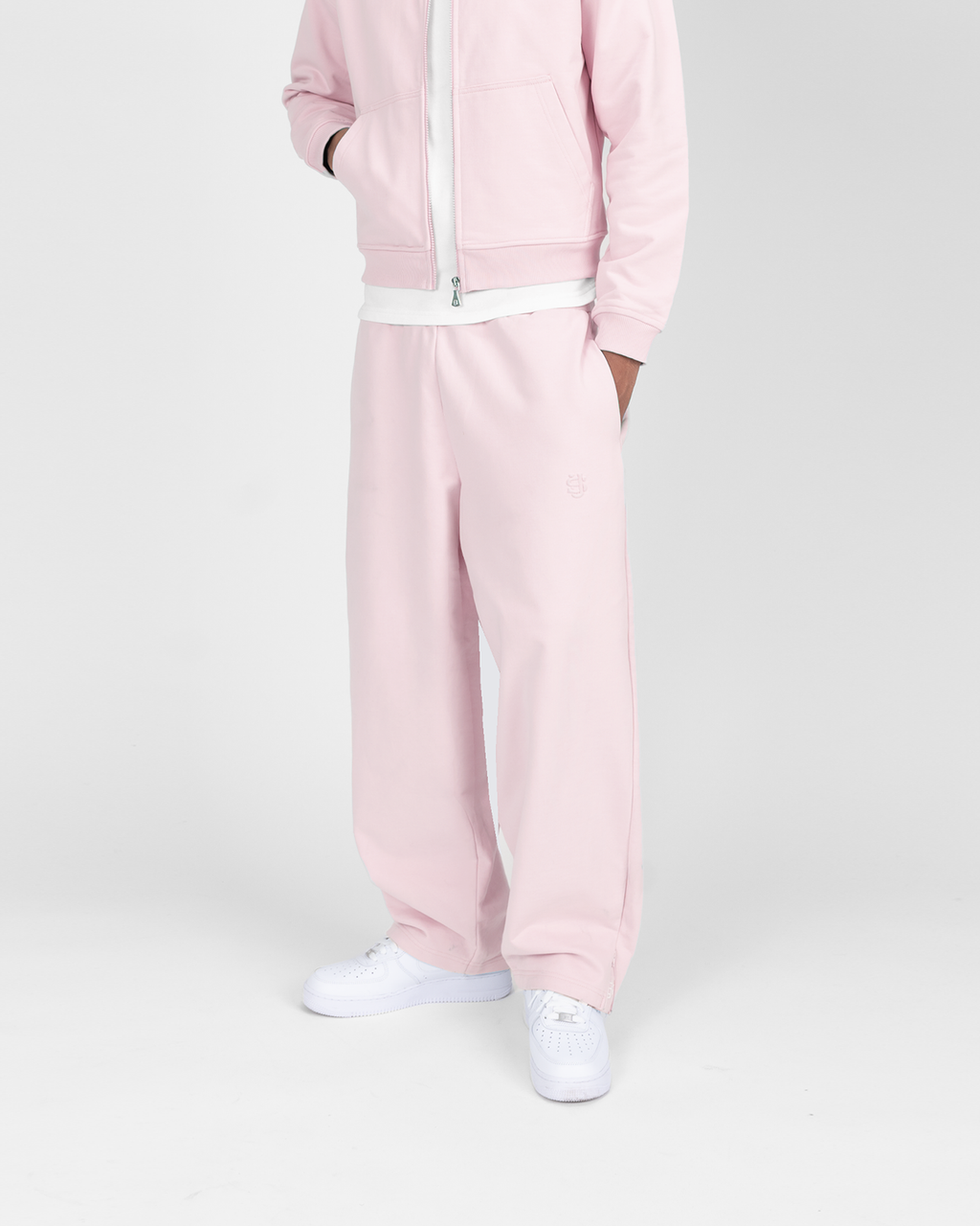 PANTALON DE JOGGING ZIPPÉ SU - ROSE