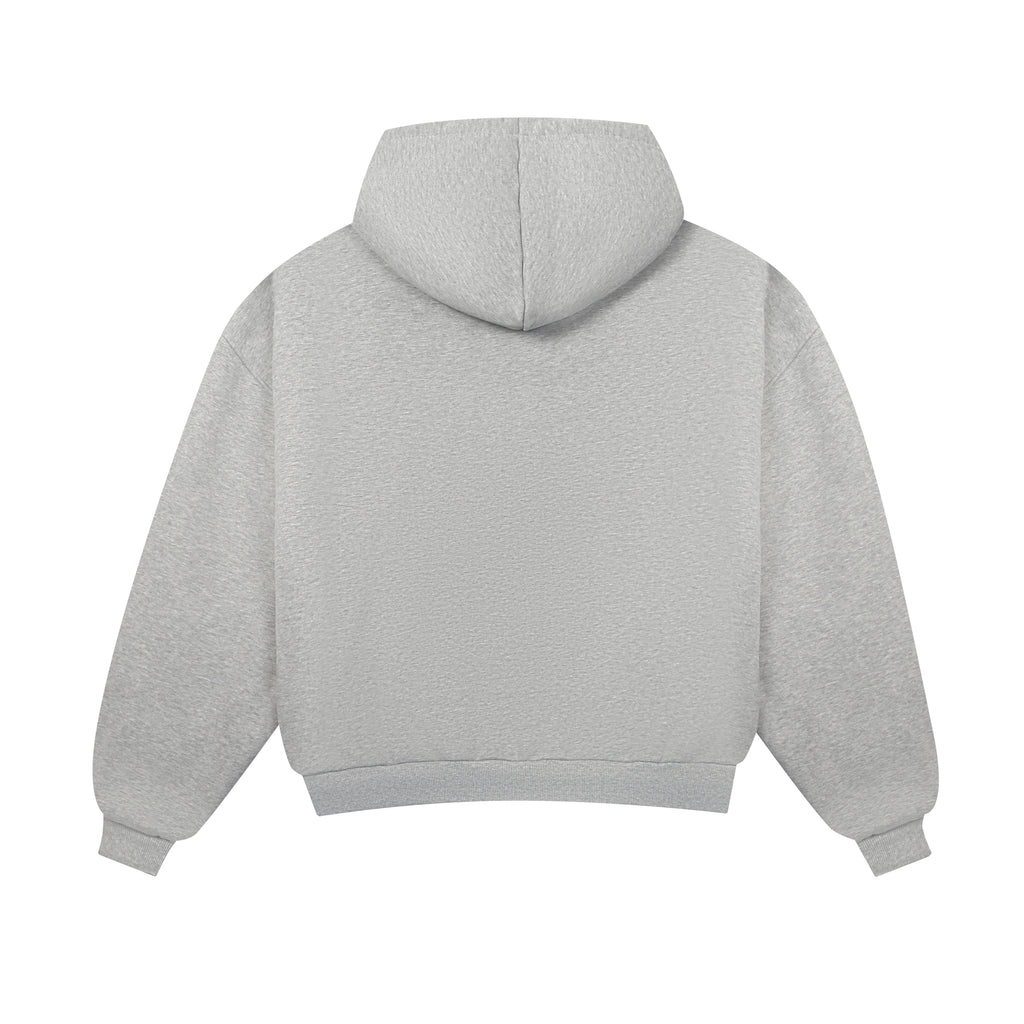 Sweat à capuche zippé réversible à carreaux V2 (Gris foncé/Moka)