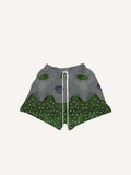 Shorts à taille élastique avec cordon de serrage et imprimé graphique color-block