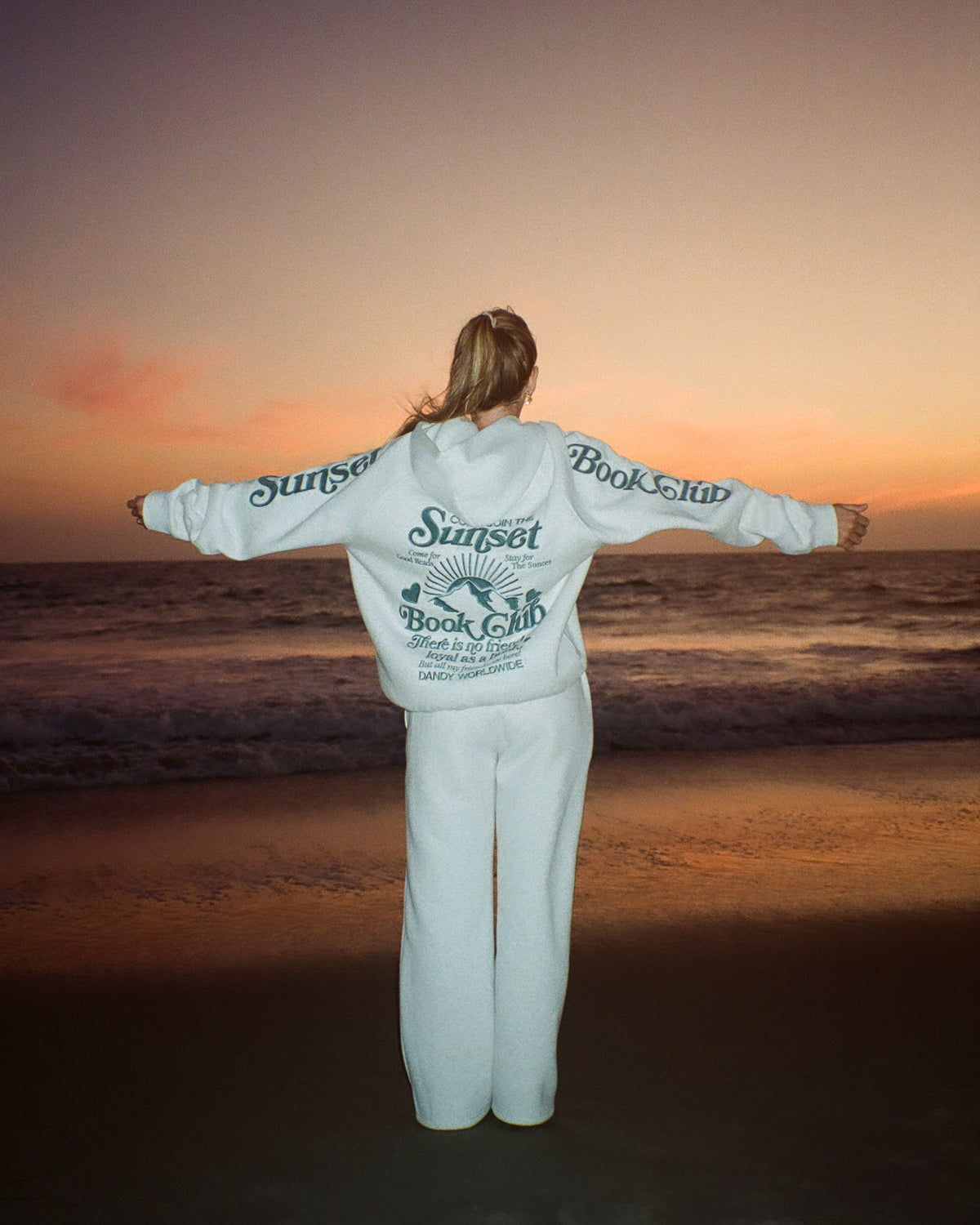 "Book Club" Oversized Lux Hoodie in Heather Gray and Blue
