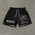 Hades Print Lässige Street-Mesh-Shorts