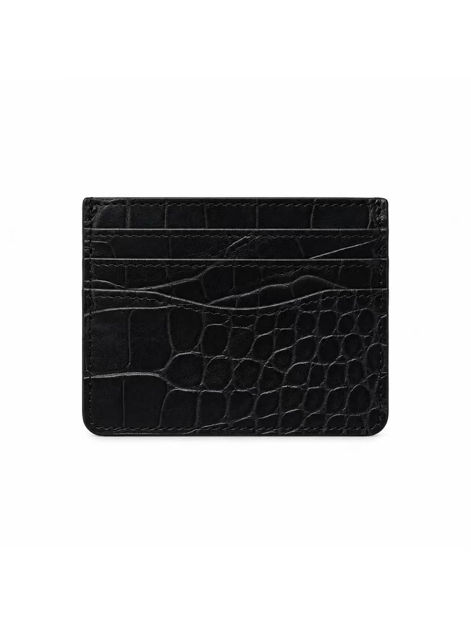Onyx Croc Card Holder