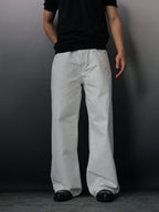 Bone White Baggy Denim