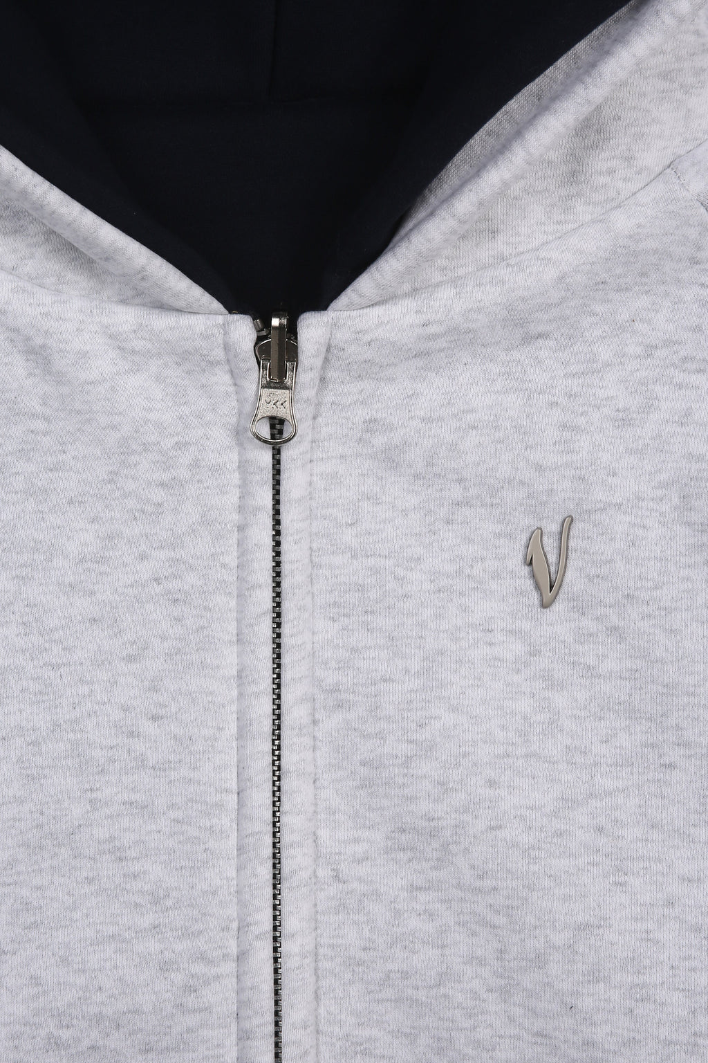 Wendbarer Zip-Hoodie mit doppelter Kapuze (Marine/Grau)
