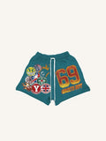 Shorts mit Smiley-Gesicht, Kreuz, Grafik und Buchstaben-Print sowie Kordelzug in der Taille