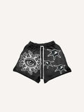 Shorts mit Kordelzug und aufgedrucktem Eye-Faux-Dekor