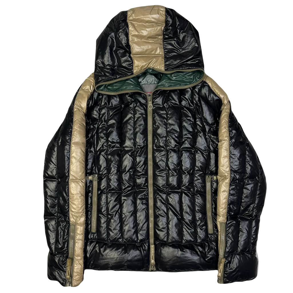 Final Sizes: Puffer Jacket In Black & Beige