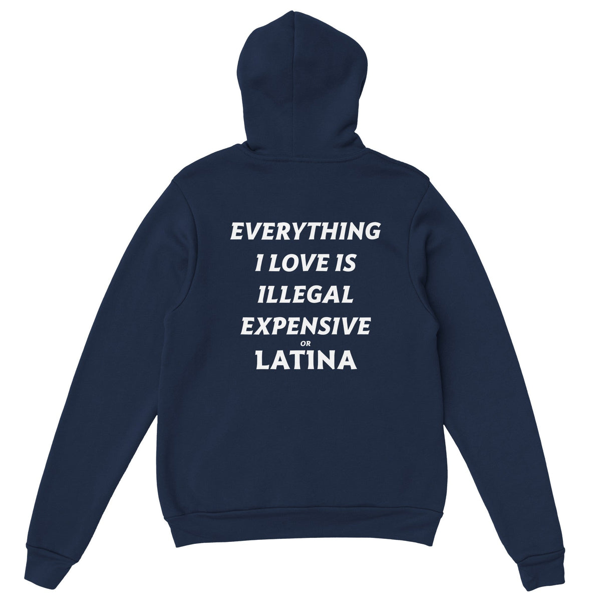 TUTTO CIÒ CHE AMO È ILLEGALE, COSTOSO O LATINA - FELPA CON CAPPUCCIO