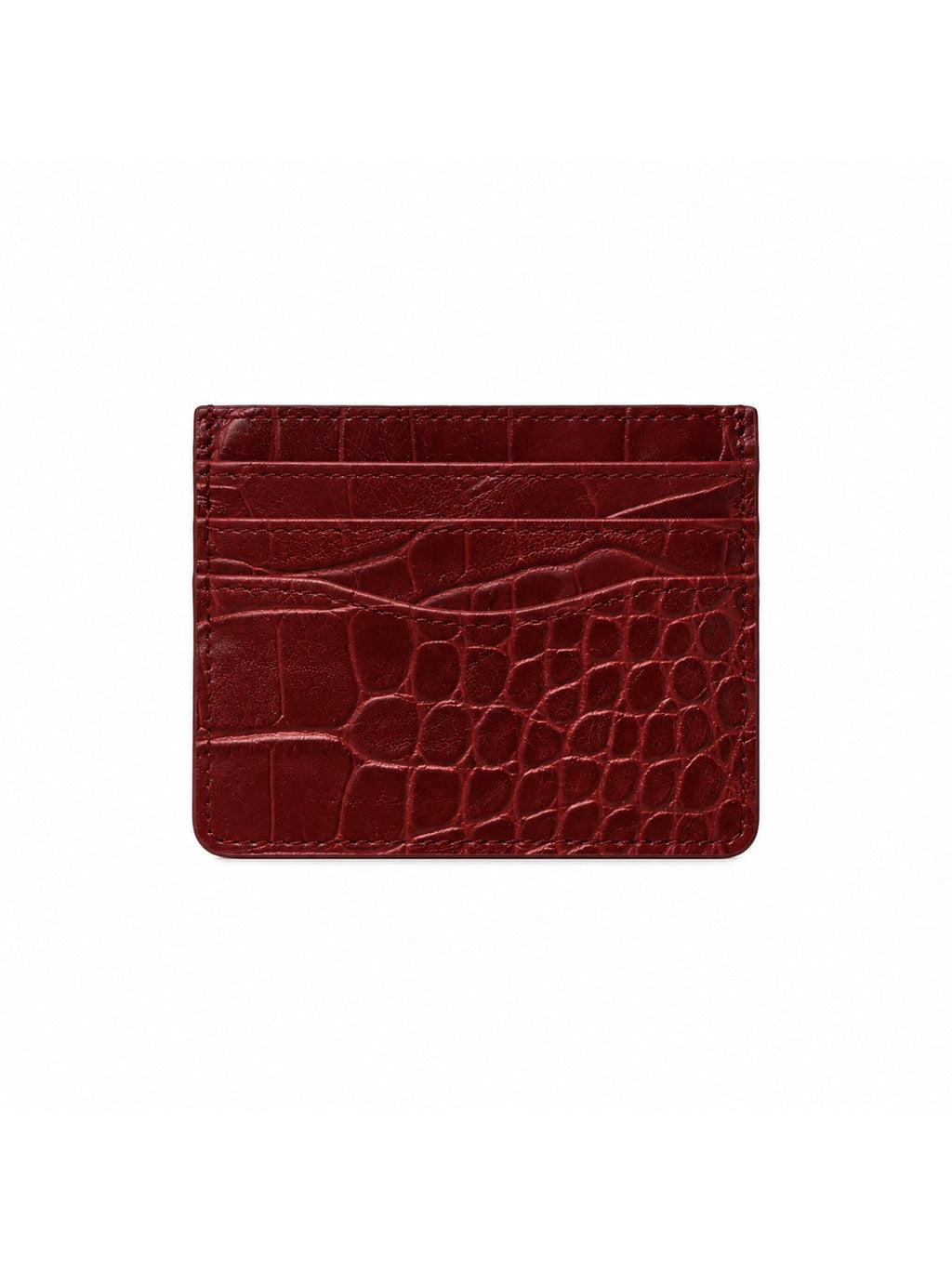 Burgundy Croc Card Holder