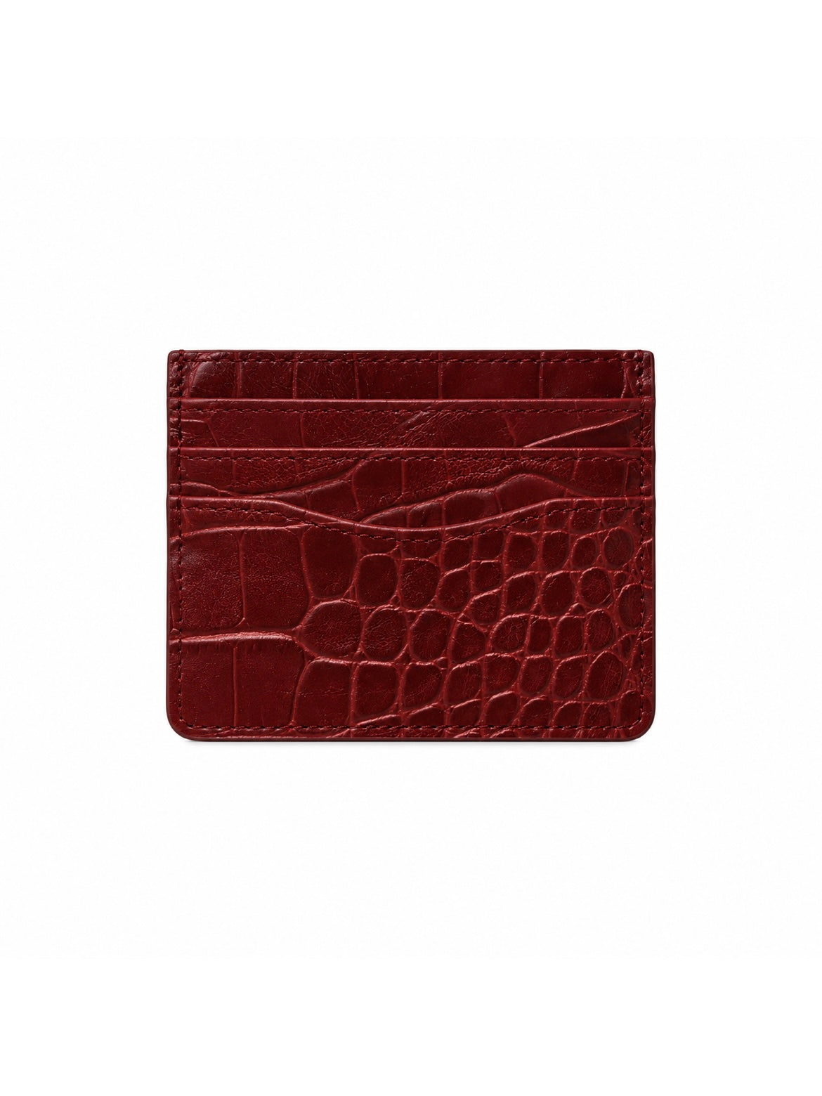 Burgundy Croc Card Holder