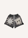 Shorts mit Kordelzug und Totenkopf-Grafik-Print