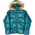 Final Sizes: Fur Hood Puffer Jacket In Blue