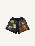 Shorts à taille cordon de serrage et motif imprimé