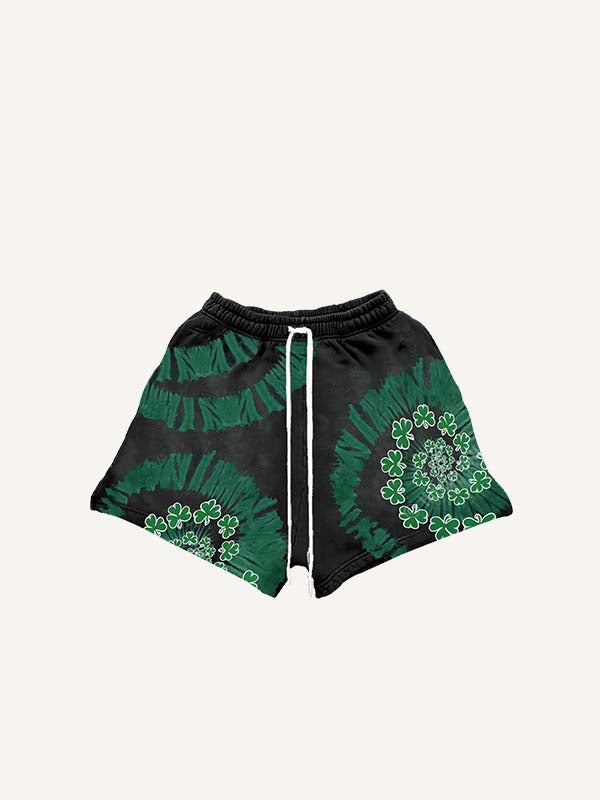 Shorts mit Batik-Grafikprint und Kordelzug in der Taille