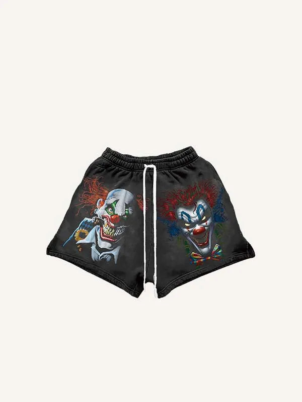 Shorts à taille élastique avec imprimé Joker maléfique