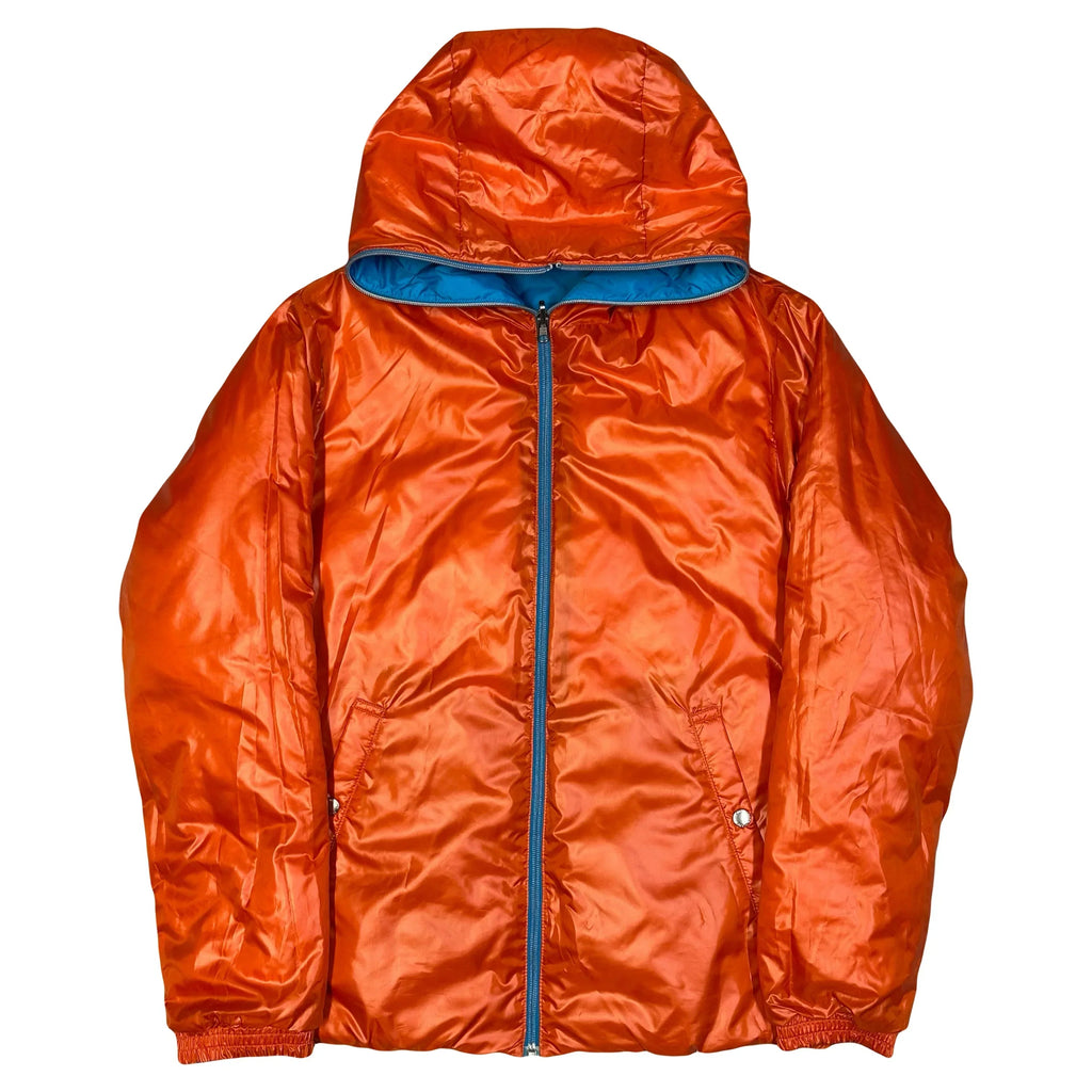 Final Sizes: Diamond Stitch Reversible Puffer Jacket In Blue & Orange
