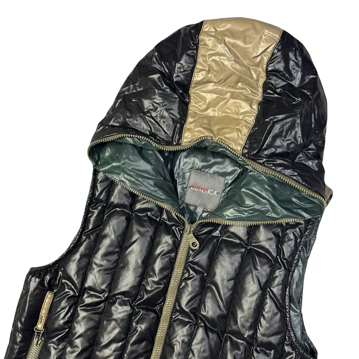 Final Sizes: Hooded Puffer Gilet In Black