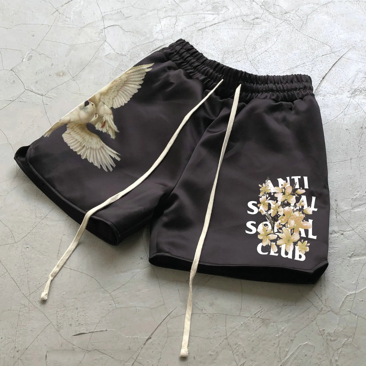 Vintage casual sports shorts met streetprint